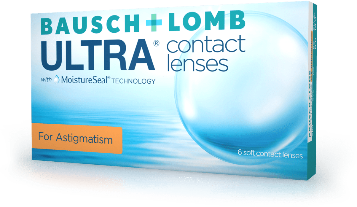 Box of ULTRA Monthly Contact Lenses for Astigmatism.