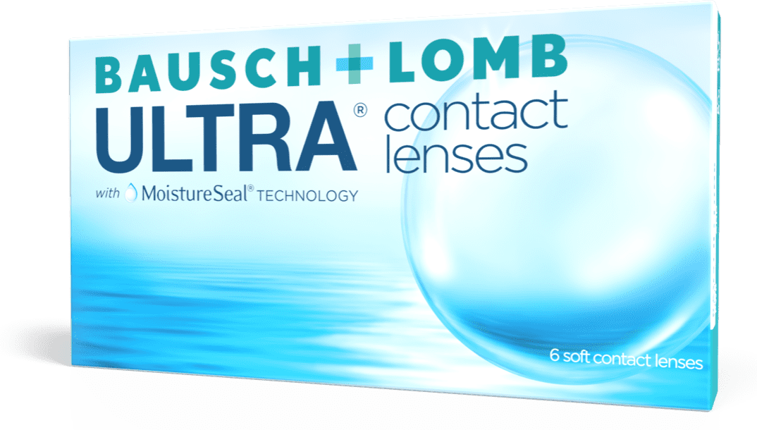 Boxes of the variety of ULTRA Monthly contact lenses available. 
