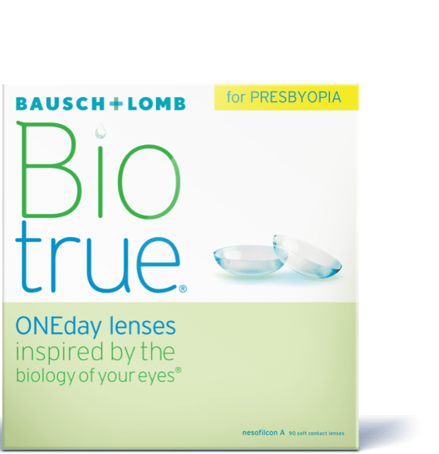 Box of Biotrue ONEday Daily Contact Lenses for Presbyopia. 