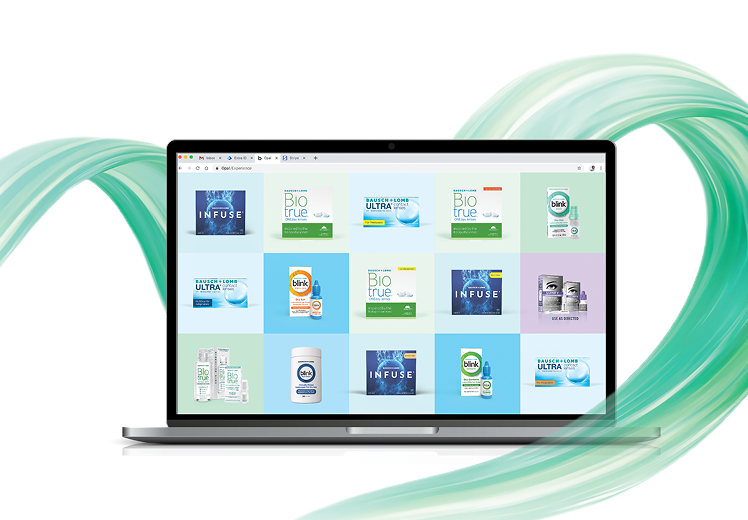 The Bausch + Lomb line of contact lenses, including Biotrue, INFUSE, and ULTRA.