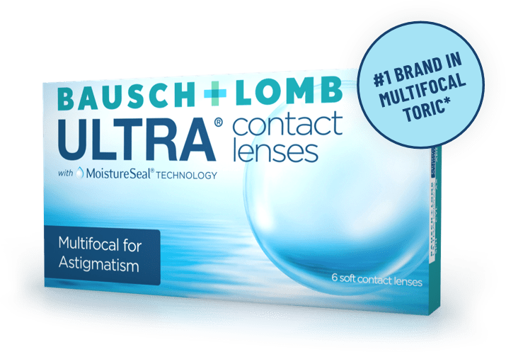 Box of ULTRA Monthly Multifocal for Astigmatism Contact Lenses.
